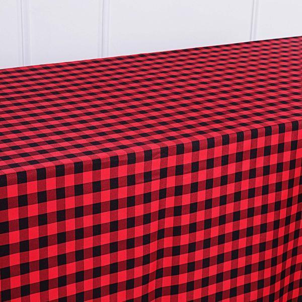 90x156" Checkered Gingham Polyester Tablecloth