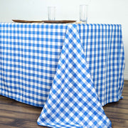 90x156" Checkered Gingham Polyester Tablecloth