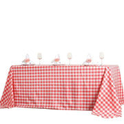 90x156" Checkered Gingham Polyester Tablecloth