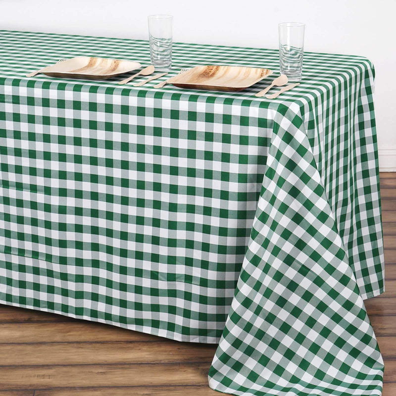 90x156" Checkered Gingham Polyester Tablecloth