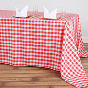 90x156" Checkered Gingham Polyester Tablecloth