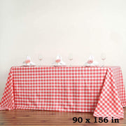 90x156" Checkered Gingham Polyester Tablecloth