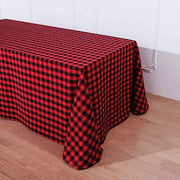 90x156" Checkered Gingham Polyester Tablecloth