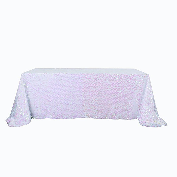 90x156" Large Payette Sequin Rectangular Tablecloth - Iridescent TAB_71_90156_ABW