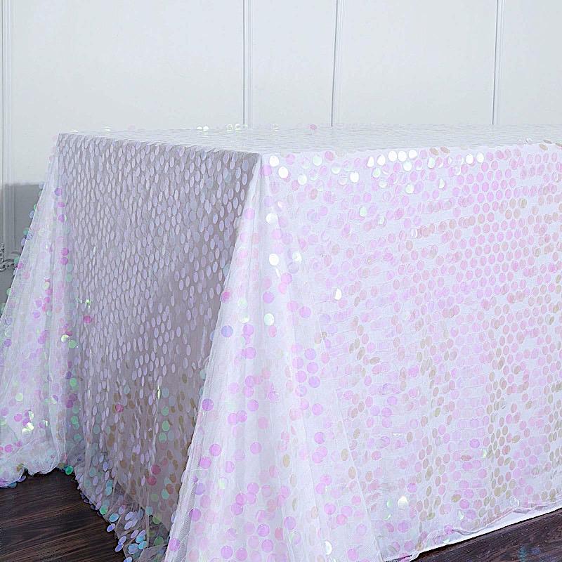 90x156" Large Payette Sequin Rectangular Tablecloth