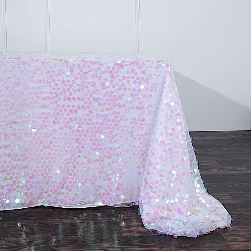 90x156" Large Payette Sequin Rectangular Tablecloth