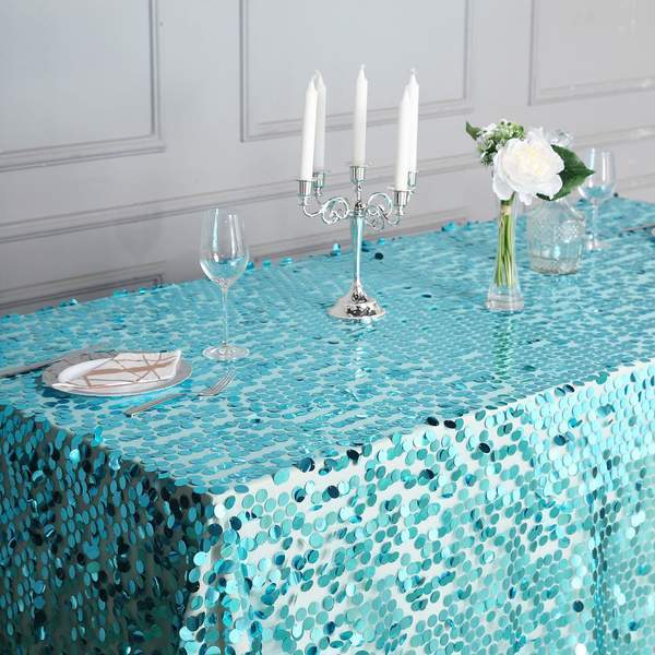 90x156" Large Payette Sequin Rectangular Tablecloth