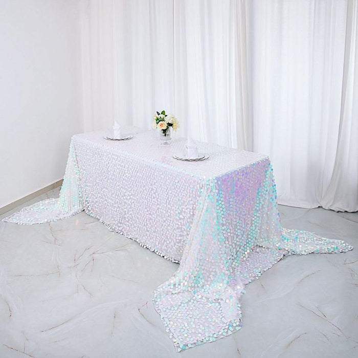 90x156" Large Payette Sequin Rectangular Tablecloth TAB_71_90156_ABWB