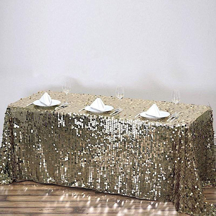 90x156" Large Payette Sequin Rectangular Tablecloth TAB_71_90156_CHMP
