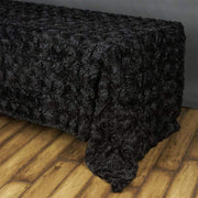 90x156" Satin Ribbon Roses Rectangle Tablecloth