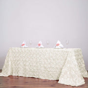 90x156" Satin Ribbon Roses Rectangle Tablecloth