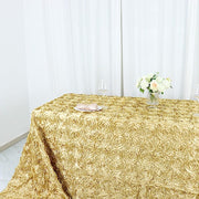 90x156" Satin Ribbon Roses Rectangle Tablecloth