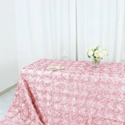 90x156" Satin Ribbon Roses Rectangle Tablecloth