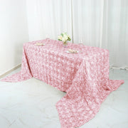 90x156" Satin Ribbon Roses Rectangle Tablecloth