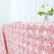 90x156" Satin Ribbon Roses Rectangle Tablecloth