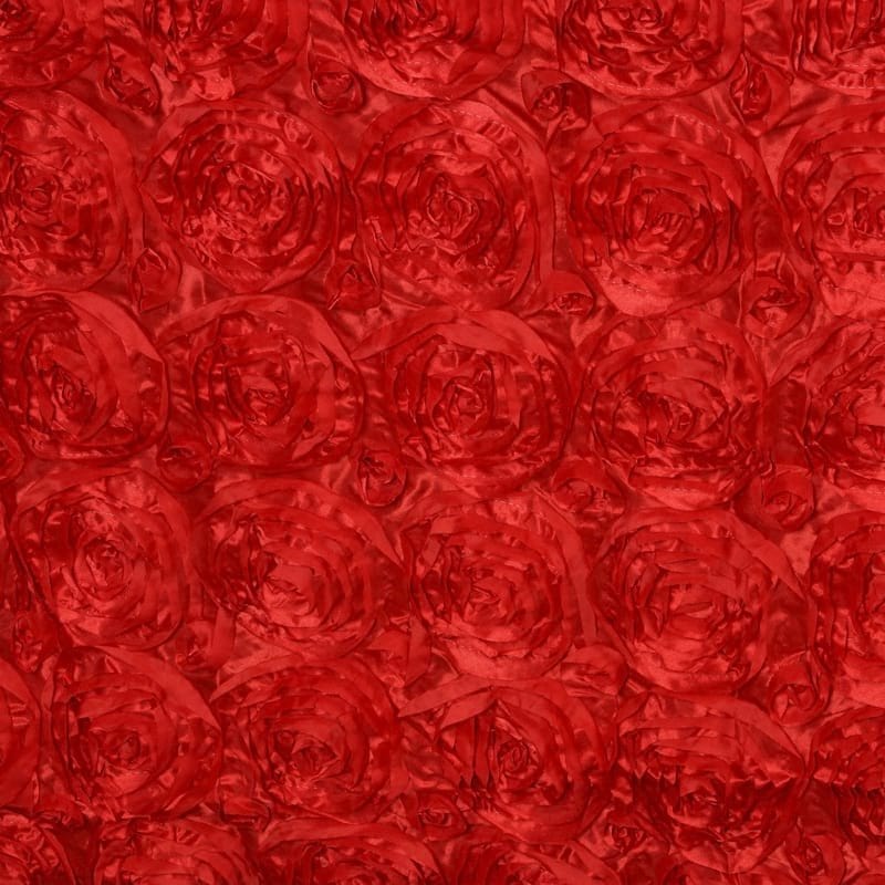 90x156" Satin Ribbon Roses Rectangle Tablecloth