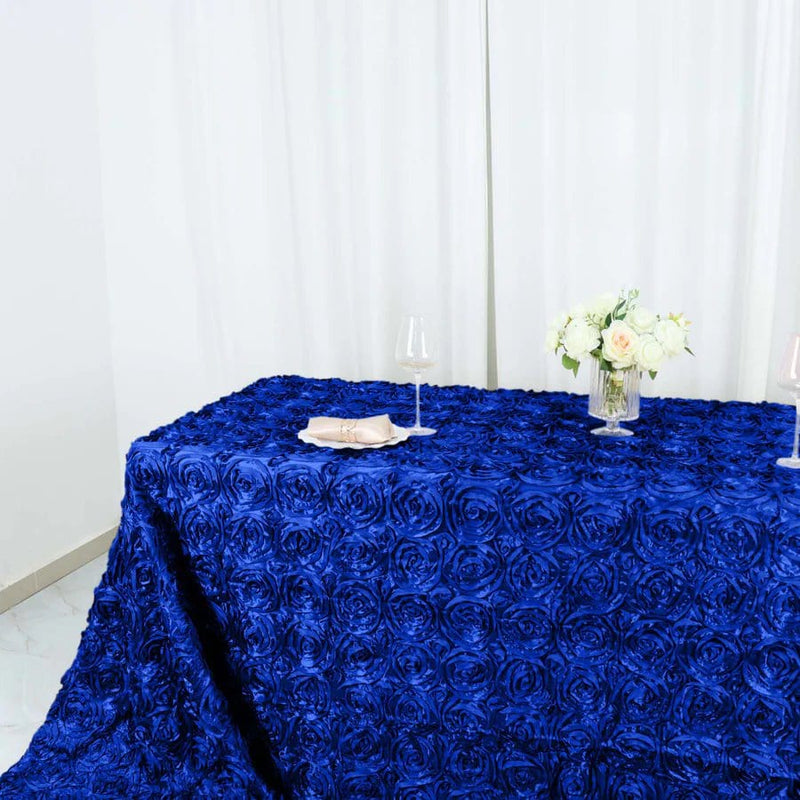 90x156" Satin Ribbon Roses Rectangle Tablecloth
