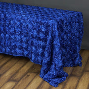 90x156" Satin Ribbon Roses Rectangle Tablecloth