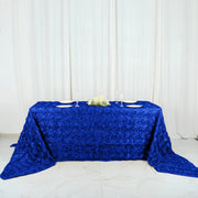 90x156" Satin Ribbon Roses Rectangle Tablecloth