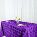 90x156" Satin Ribbon Roses Rectangle Tablecloth TAB_01_90156_PURP