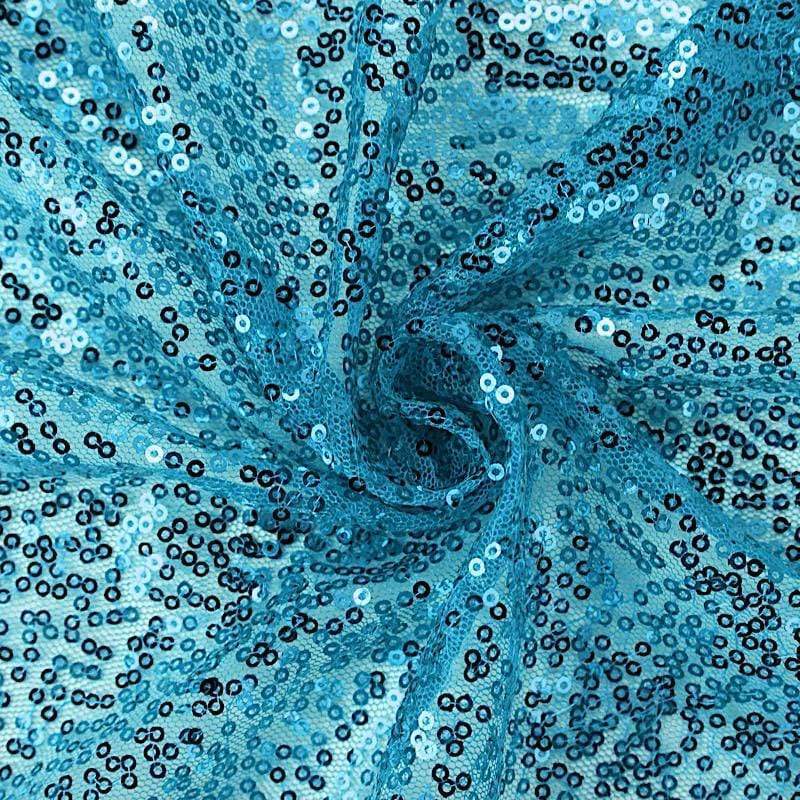 90x156" Sequined Rectangular Tablecloth - Turquoise TAB_02_90156_TURQ