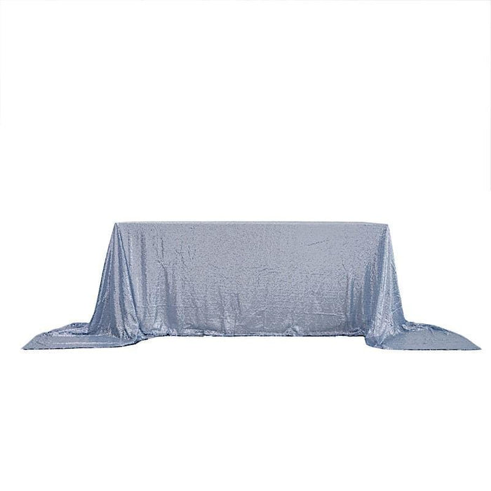 90" x 156" Sequined Rectangular Tablecloth - Dusty Blue TAB_02_90156_086