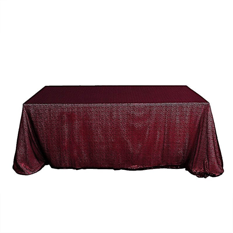90x156" Sequined Rectangular Tablecloth TAB_02_90156_BURG
