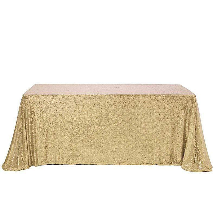 90x156" Sequined Rectangular Tablecloth TAB_02_90156_CHMP
