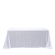 90x156" Sequined Rectangular Tablecloth - White TAB_02_90156_WHT