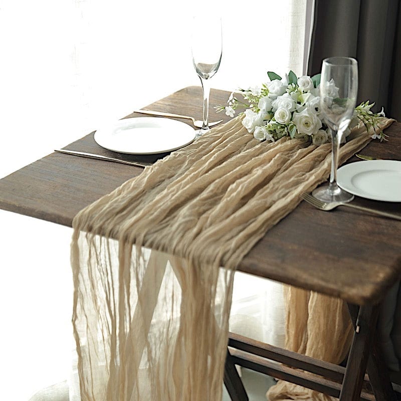 10 ft Cheesecloth Table Runner Cotton Wedding Linens