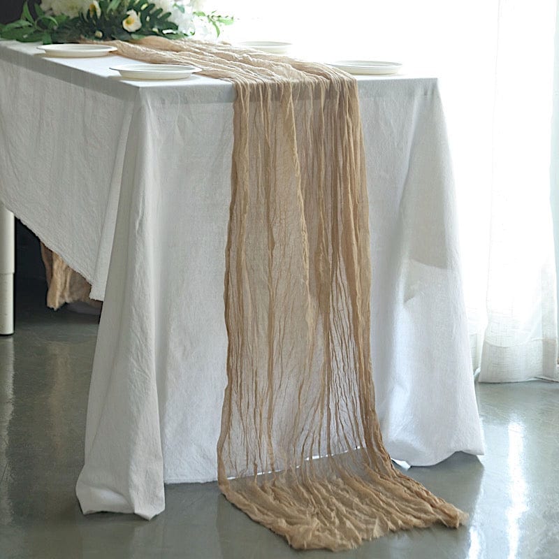 10 ft Cheesecloth Table Runner Cotton Wedding Linens RUN_CHES_BEI