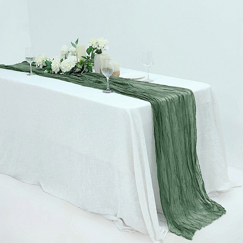 10 ft Cheesecloth Table Runner Cotton Wedding Linens RUN_CHES_MOSS