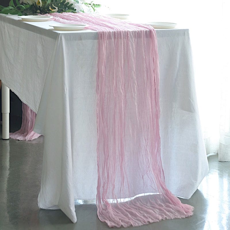 10 ft Cheesecloth Table Runner Cotton Wedding Linens RUN_CHES_PINK