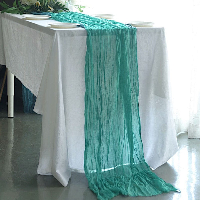 10 ft Cheesecloth Table Runner Cotton Wedding Linens RUN_CHES_TURQ