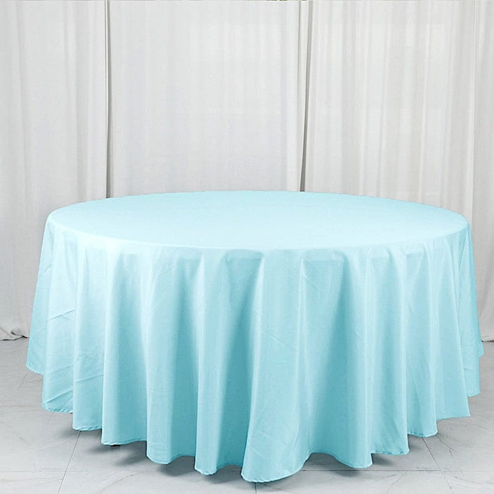 108" Polyester Round Tablecloth Wedding Party Table Linens TAB_108_BLUE_POLY