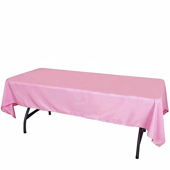 60x102" Polyester Rectangular Tablecloth Wedding Table Linens TAB_60102_PINK_POLY