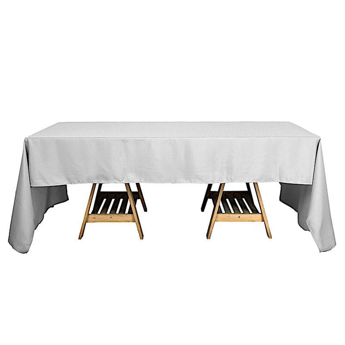 60x102" Polyester Rectangular Tablecloth Wedding Table Linens TAB_60102_SILV_POLY