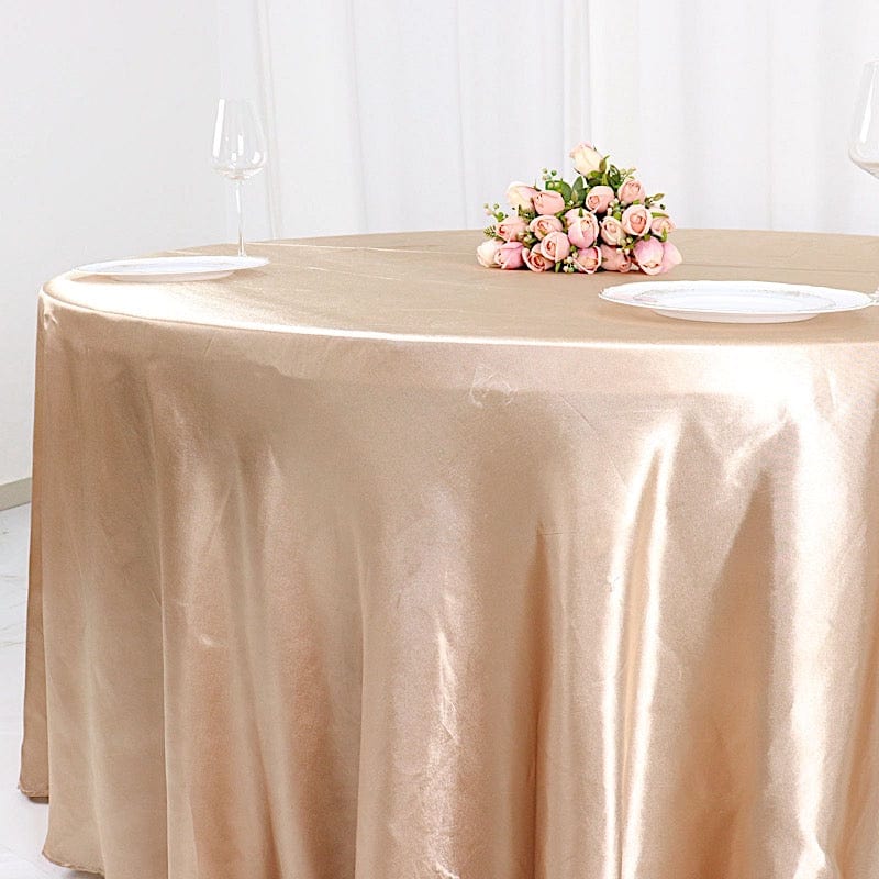 120" Satin Round Tablecloth Wedding Party Table Linens