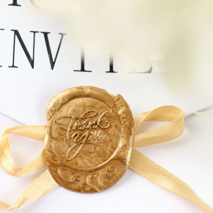 Antique "Thank You" and "With Love" Wax Seal Stamp Kit - Gold and Silver STK_SEAL_SMP01_GDSV