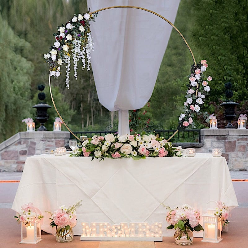 Balloon Circle Metal Frame Wedding Arch Backdrop Stand - Gold