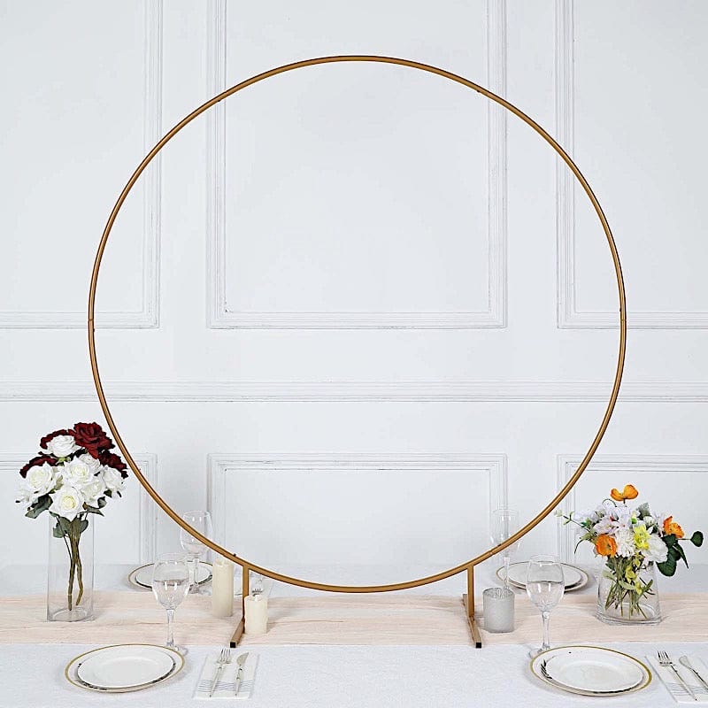 Balloon Circle Metal Frame Wedding Arch Backdrop Stand - Gold