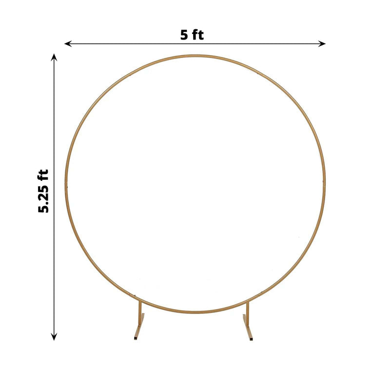Balloon Circle Metal Frame Wedding Arch Backdrop Stand - Gold
