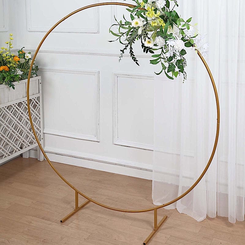 Balloon Circle Metal Frame Wedding Arch Backdrop Stand - Gold