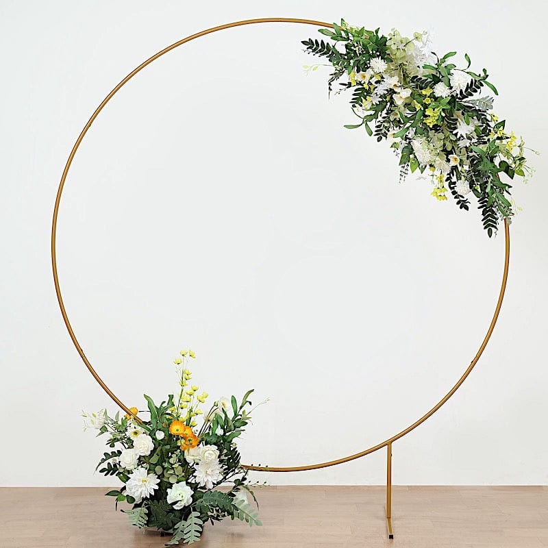 Balloon Circle Metal Frame Wedding Arch Backdrop Stand - Gold
