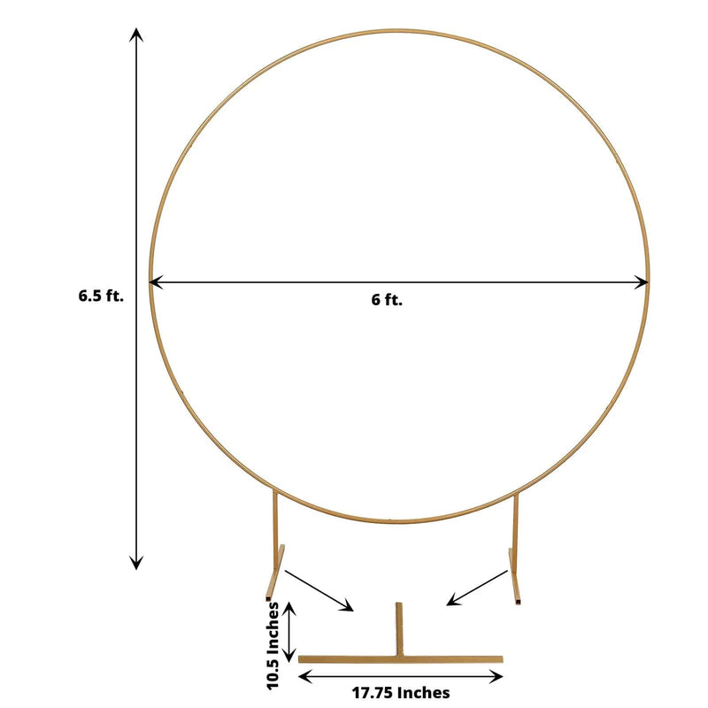 Balloon Circle Metal Frame Wedding Arch Backdrop Stand - Gold