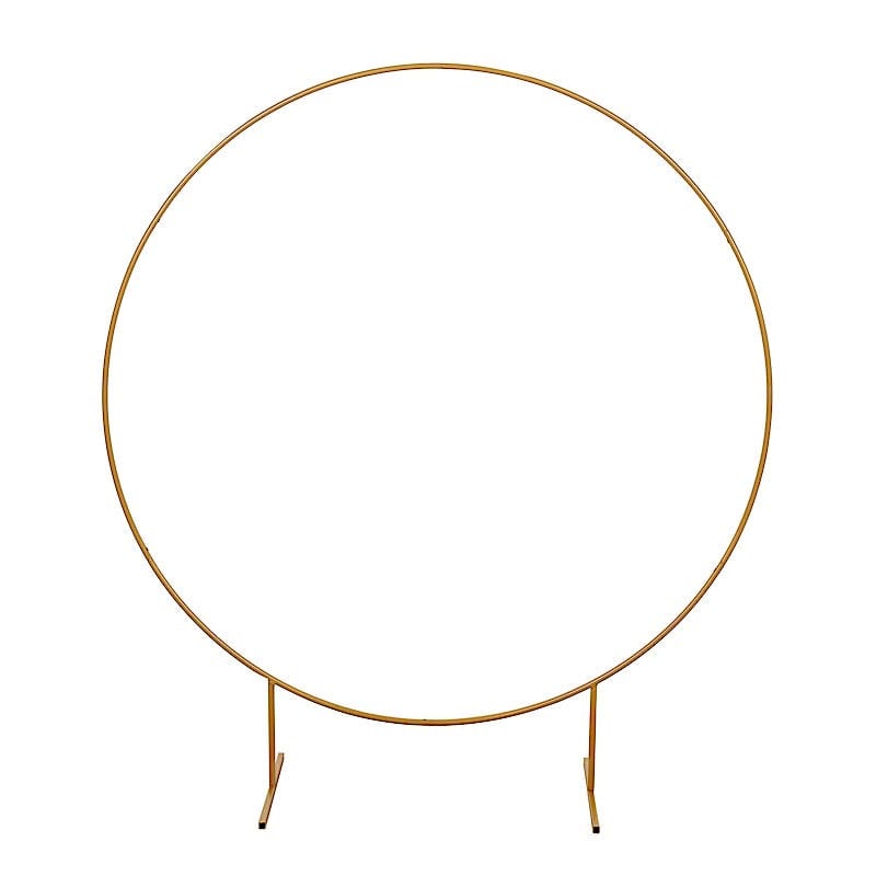 Balloon Circle Metal Frame Wedding Arch Backdrop Stand - Gold BKDP_STNDCIR4_6_GOLD