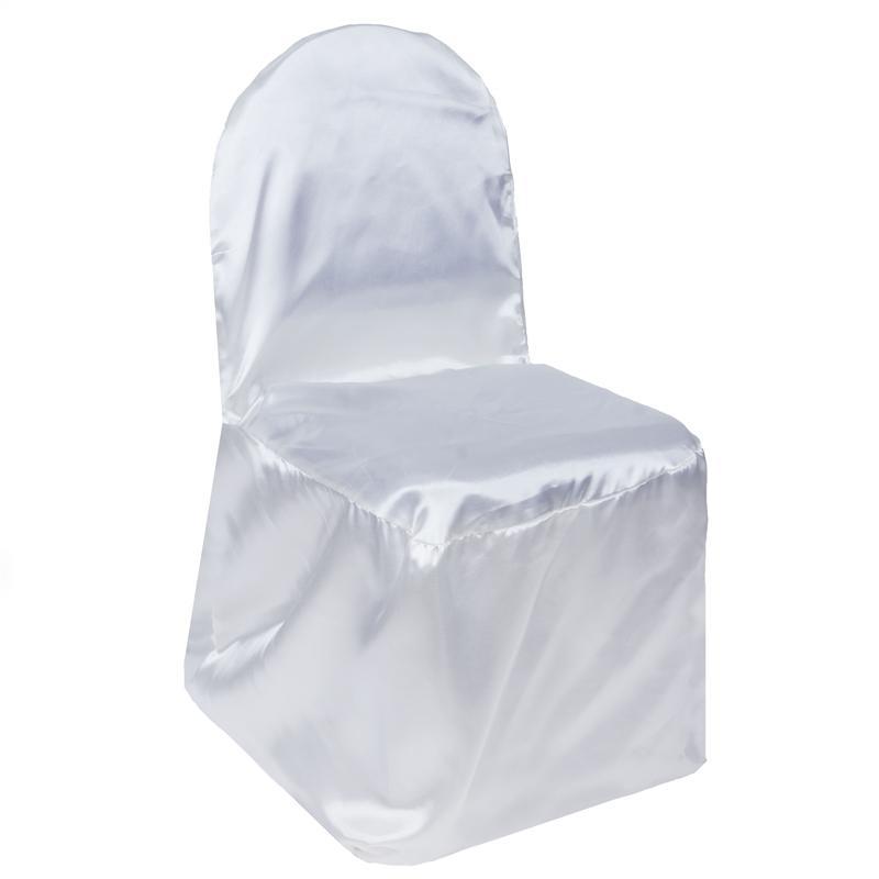 Banquet Chair Cover Satin CHAIR_STNBANQ_WHT