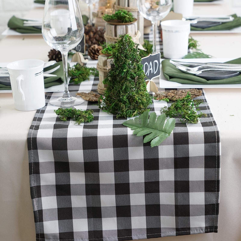 Checkered Gingham Polyester Table Runner