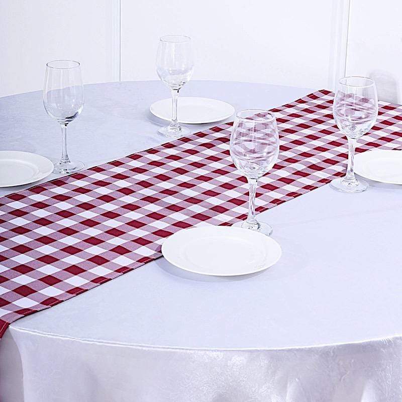 Checkered Gingham Polyester Table Runner
