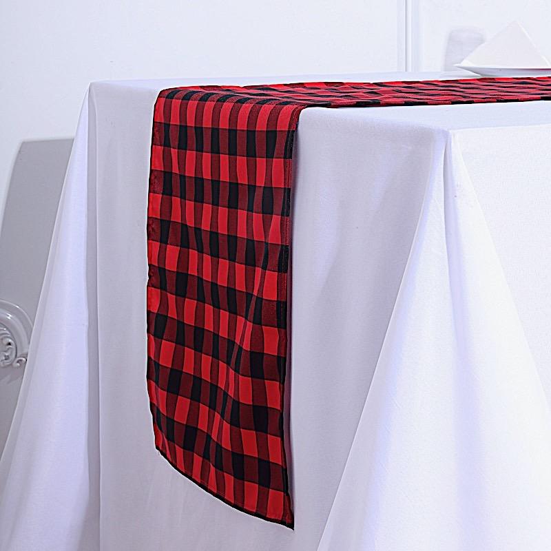 Checkered Gingham Polyester Table Runner